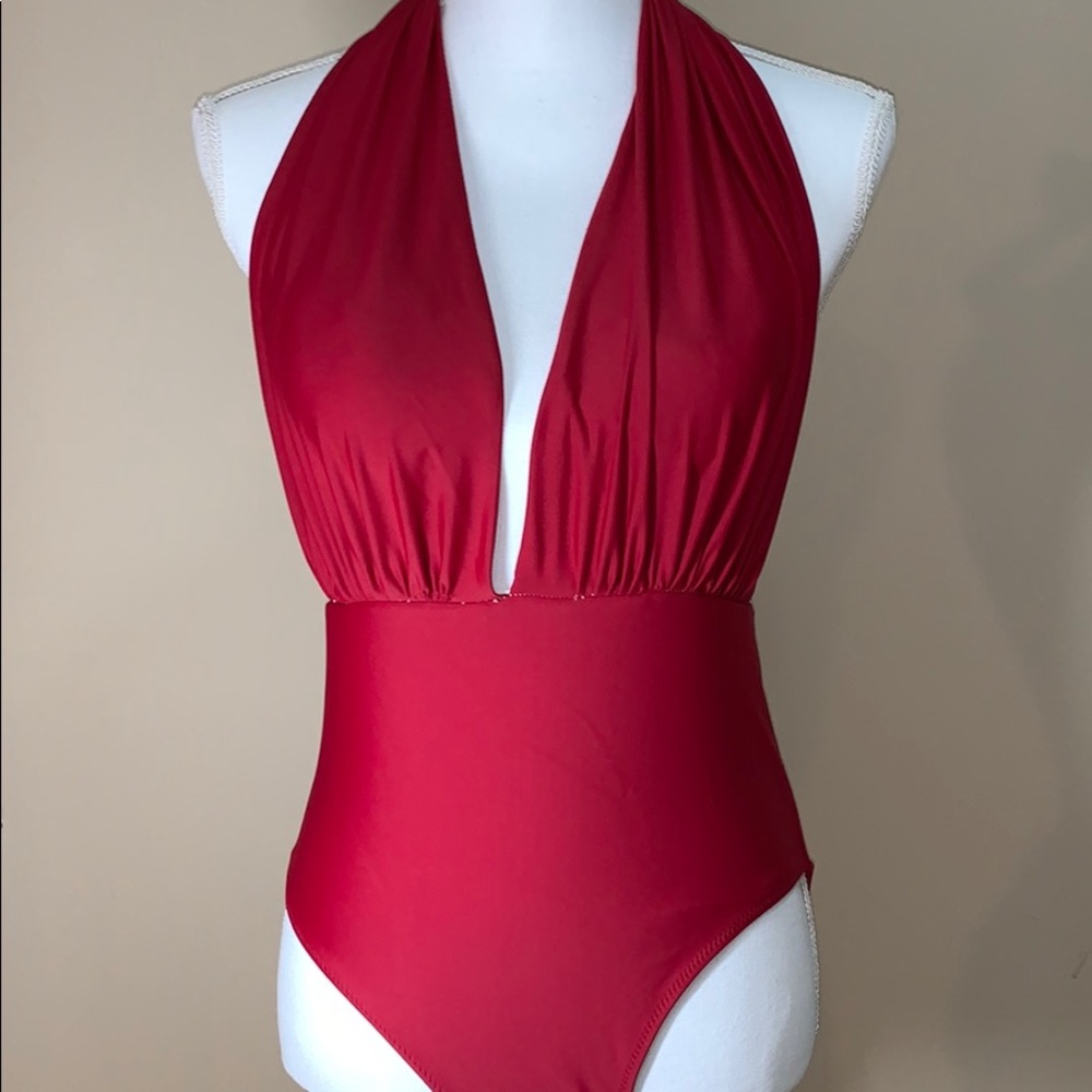 Open back Hollywood style one piece